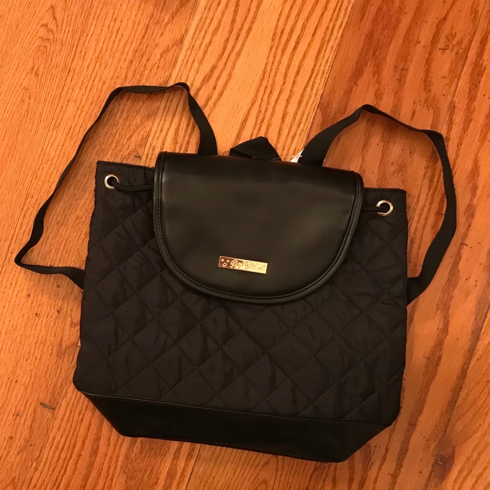 NWT Casual Quilted Backpack, Black